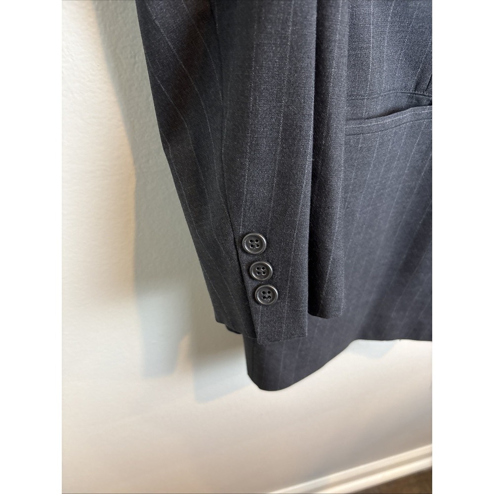 Vtg Brooks Brothers Brooksease Pinstripe Navy 100% Wool Blazer Jacket 50 R USA - Picture 3 of 13